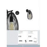 EGLO 49646 | Roccamena Eglo stolové svietidlo 31cm prepínač na vedení 1x E27 čierna, mosadz