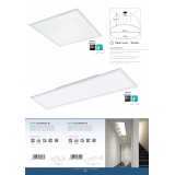 EGLO 98418 | Salobrena-M Eglo stropné LED panel štvorec pohybový senzor 1x LED 4600lm 4000K biela