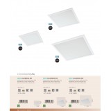 EGLO 96897 | Salobrena-RW Eglo sadrokartónový strop, stropné, visiace LED panel, Relax & Work štvorec impulzový prepínač regulovateľná intenzita svetla, nastaviteľná farebná teplota 1x LED 4600lm 2700 - 4000K biela