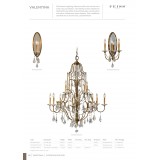 ELSTEAD FE-VALENTINA-W3 | Valentina-EL Elstead rameno stenové svietidlo 3x E14 antická bronzováová, zrkalový, krištáľ