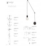 FANEUROPE I-HABITAT-L NER | Habitat Faneurope stolové svietidlo Luce Ambiente Design 48cm prepínač 1x E27 matná čierna