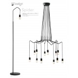 FANEUROPE I-SPIDER-PT | Spider-FE Faneurope stojaté svietidlo Luce Ambiente Design 165cm prepínač 1x G9 antracit, saténový