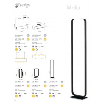 FANEUROPE LED-MOKA-PTC | Moka-Caffe Faneurope stojaté svietidlo Luce Ambiente Design 114cm prepínač 2x LED 1120lm 3000K mokka