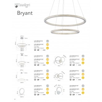 FANEUROPE LED-BRYANT-L | Bryant-FE Faneurope stolové svietidlo Luce Ambiente Design 26cm prepínač 1x LED 1280lm 4000K biela, krištáľ
