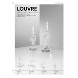 FANEUROPE I-LOUVRE/LG1 | Louvre-FE Faneurope stolové svietidlo Luce Ambiente Design 59cm prepínač 1x E14 chróm, krištáľ, biela