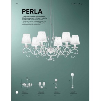 FANEUROPE I-PERLA/6 | Perla-FE Faneurope luster svietidlo Luce Ambiente Design 6x E14 biela, krištáľ
