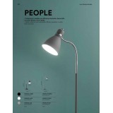 FANEUROPE I-PEOPLE-L GR | People Faneurope stolové svietidlo Luce Ambiente Design 52cm prepínač flexibilné 1x E27 chróm, sivé, biela
