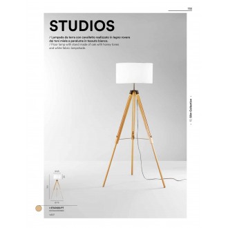 FANEUROPE I-STUDIOS/PT | Studios-FE Faneurope stojaté svietidlo Luce Ambiente Design 151cm prepínač 1x E27 dub, čierna, biela