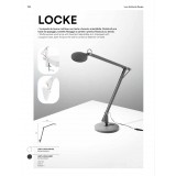 FANEUROPE LEDT-LOCKE-GREY | Locke Faneurope stolové, stenové, zverákové svietidlo Luce Ambiente Design prepínač otočné prvky 1x LED 500lm 4000K chróm, sivé, čierna