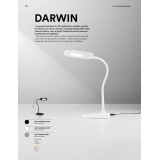 FANEUROPE LEDT-DARWIN-WHITE | Darwin-FE Faneurope stolové svietidlo Luce Ambiente Design 53,5cm dotykový prepínač s reguláciou svetla flexibilné, regulovateľná intenzita svetla 1x LED 450lm 4000K biela