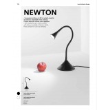 FANEUROPE LEDT-NEWTON-BLACK | Newton-FE Faneurope stolové, stenové svietidlo Luce Ambiente Design prepínač flexibilné 1x LED 240lm 4000K čierna