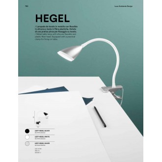 FANEUROPE LEDT-HEGEL-WHITE | Hegel Faneurope štipcové svietidlo Luce Ambiente Design prepínač flexibilné 1x LED 260lm 4000K biela, opál