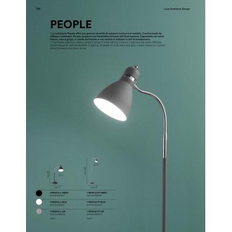 FANEUROPE I-PEOPLE-PT BCO | People Faneurope stojaté svietidlo Luce Ambiente Design 142cm prepínač na vedení flexibilné 1x E27 chróm, biela