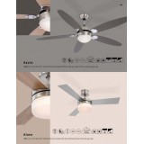 GLOBO 0333 | Alana Globo stropné svietidlo s ventilátorom diaľkový ovládač 2x E14 matný nikel, strieborný, biela