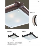 GLOBO 48324 | Edison Globo stropné svietidlo 1x E27 chróm, biela, tmavé drevo