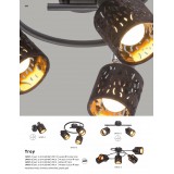GLOBO 54121-5 | Troyg Globo stropné svietidlo 5x E14 matná čierna, zlatý