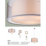 GLOBO 15190T | Theo Globo stolové svietidlo 35cm prepínač 1x E14 matný nikel, biela, sivé