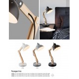 GLOBO 21504 | Tongariro Globo stolové svietidlo prepínač na vedení otočné prvky, nastaviteľná výška 1x E27 čierna, drevo, biela