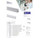 KANLUX 26555 | Kanlux hliníkový led profil I - bez tienidla - 2m pre LED pásiky max. 10 mm hliník