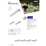 KANLUX 22803 | Mah-Plus-4LED Kanlux stropné armatúra určené pre T8 LED zdroje 1x G13 / T8 LED IP65 sivé, priesvitná