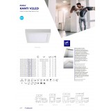 KANLUX 33550 | Kanti Kanlux stenové, stropné LED panel štvorec 1x LED 720lm 3000K biela