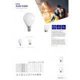 KANLUX 29627 | E14 4,5W -> 40W Kanlux malá guľa G45 LED svetelný zdroj filament 470lm 4000K 320° CRI>80