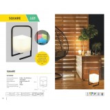 KLAUSEN KL120000 | Square-KLA Klausen stolové svietidlo 28cm diaľkový ovládač 1x LED 140lm RGB + 4000K IP65 čierna, biela