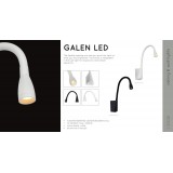 LUCIDE 18294/03/30 | Galen Lucide rameno stenové svietidlo prepínač flexibilné 1x LED 215lm 3000K čierna