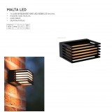 LUCIDE 15800/05/30 | Malta-LU Lucide stenové svietidlo 1x LED 231lm 3000K IP54 čierna, opál