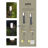 LUTEC 7193001118 | Qubo Lutec stojaté svietidlo štvoruholník 75cm 1x LED 1100lm 3000K IP54 antracitová sivá, opál