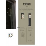 LUTEC 7207601012 | Fulton-LU Lutec stojaté svietidlo 75cm 1x E27 IP54 matná čierna, opál