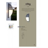 LUTEC 5183601118 | City-LU Lutec stenové svietidlo 1x E27 IP44 antracitová sivá, opál