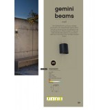 LUTEC 5104006012 | Gemini-Beams Lutec stenové svietidlo oblúkový nastaviteľný uhol rozptylu 1x LED 400lm 3000K IP54 matná čierna