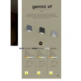 LUTEC 5104001118 | Gemini-XF Lutec stenové svietidlo štvorec 1x LED 750lm 4000K IP54 tmavošedá, priesvitné
