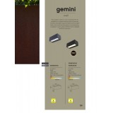 LUTEC 5189101118 | Gemini Lutec stenové svietidlo tehla 1x LED 1230lm 4000K IP54 tmavošedá, priesvitné