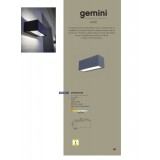 LUTEC 5189104118 | Gemini Lutec stenové svietidlo tehla 1x LED 3300lm 4000K IP54 antracitová sivá, priesvitné