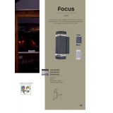 LUTEC 5604023118 | Focus-LUT Lutec stenové svietidlo oblúkový svetelný senzor - súmrakový spínač 2x GU10 IP44 tmavošedá, priesvitné