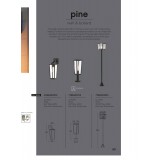 LUTEC 7196603012 | Pine-LU Lutec stojaté svietidlo 198,6cm 3x E27 IP44 matná čierna, priesvitné