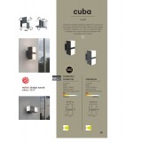 LUTEC 5193801118 | Cuba-LU Lutec rameno stenové svietidlo štvoruholník otočné prvky 2x LED 1000lm 3000K IP54 tmavošedá, opál