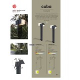 LUTEC 7193801118 | Cuba-LU Lutec stojaté svietidlo štvoruholník 75cm otočné prvky 2x LED 900lm 3000K IP54 tmavošedá, opál