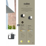 LUTEC 5193803118 | Cuba-LU Lutec rameno stenové svietidlo štvoruholník otočné prvky 1x LED 500lm 3000K IP54 tmavošedá, opál