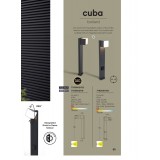 LUTEC 7193802012 | Cuba-LU Lutec stojaté svietidlo štvoruholník 75cm otočné prvky 1x LED 500lm 3000K IP54 matná čierna, opál