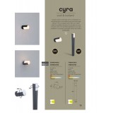 LUTEC 5198104118 | Cyra Lutec stenové svietidlo hriadeľ otočné prvky 1x LED 500lm 3000K IP54 tmavošedá, opál