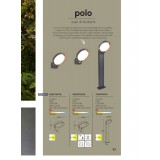 LUTEC 7105701118 | Polo-LUT Lutec stojaté svietidlo 65cm 1x LED 1100lm 3000K IP54 tmavošedá, opál