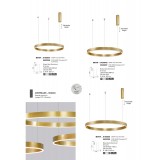 NOVA LUCE 9190640 | Motif Nova Luce visiace svietidlo - TRIAC kruhový regulovateľná intenzita svetla, vedenie je možné zkrátiť 1x LED 2800lm 3000K zlatý, biela