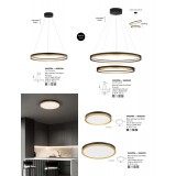 NOVA LUCE 9695237 | Cantria Nova Luce stropné svietidlo kruhový 1x LED 2198lm 3000K čierna, mosadz, opál