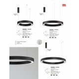 NOVA LUCE 9345642 | Morbido Nova Luce visiace svietidlo kruhový diaľkový ovládač regulovateľná intenzita svetla, nastaviteľná farebná teplota, vedenie je možné zkrátiť 1x LED 4076lm 2700 <-> 4000K matná čierna, opál