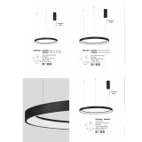 NOVA LUCE 9853684 | Pertino Nova Luce visiace svietidlo - TRIAC kruhový regulovateľná intenzita svetla, vedenie je možné zkrátiť 1x LED 2880lm 3000K čierna, biela