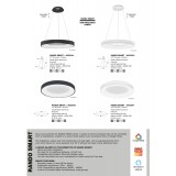 NOVA LUCE 9853044 | Rando-Smart Nova Luce visiace múdre osvetlenie kruhový ovládanie hlasom, regulovateľná intenzita svetla, nastaviteľná farebná teplota, na diaľkové ovládanie 1x LED 3250lm 3000 - 4000K čierna, biela