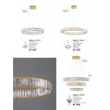 NOVA LUCE 9333069 | Aurelia-NL Nova Luce visiace svietidlo - TRIAC regulovateľná intenzita svetla, vedenie je možné zkrátiť 1x LED 7670lm 3500K zlatý, priesvitné, krištáľ